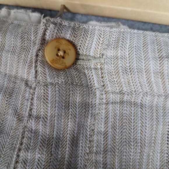 Tommy Bahama Linen Shorts Adult Large Beige Tweed Beach Summer Elastic Waist 9" - Picture 3 of 12